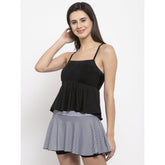 Cukoo Women Black Nylon Padded Two Piece Swimwear/ Swimming Costume/Tankini for women - Cukoo